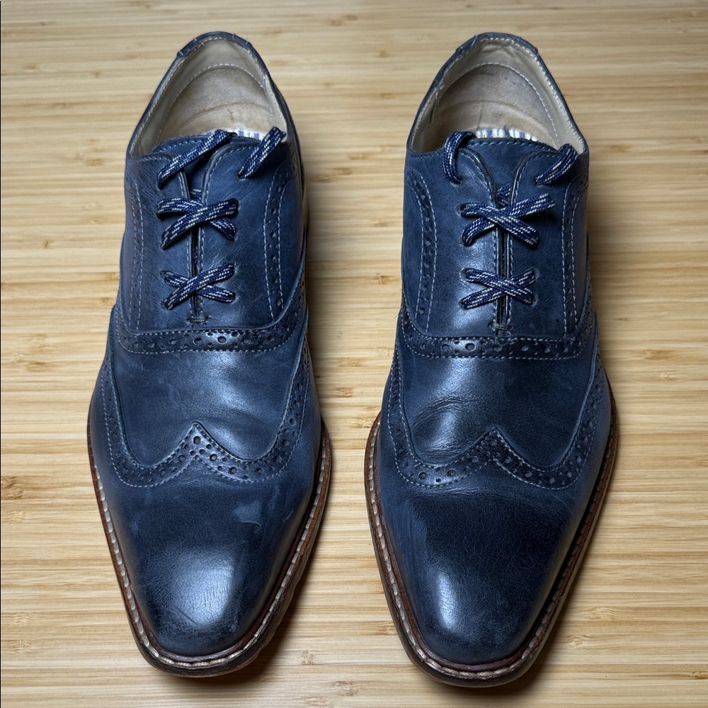 Giorgio Brutini Men's Classic Blue Leather Oxford Shoes